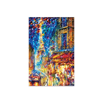 Paris - «Café» par Leonid Afremov - peinture sans cadre