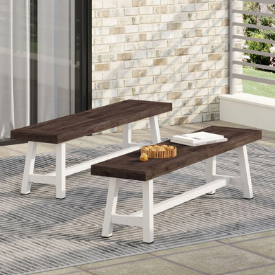 Bancs d'extérieur Carlisle, métal rustique sablé (ensemble de 2)