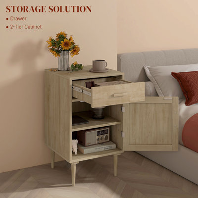 Aleiyah 40cm W Manufactured Wood Bedside Table