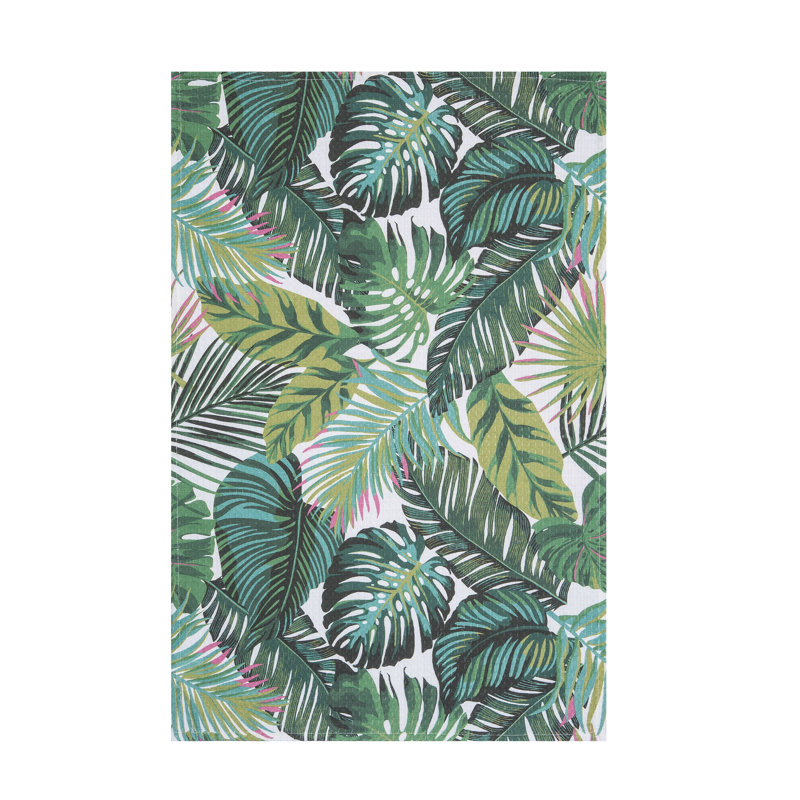 27" x 18" Palm Leaves Kitchen and Bathroom Graphic Print Hand Towel
