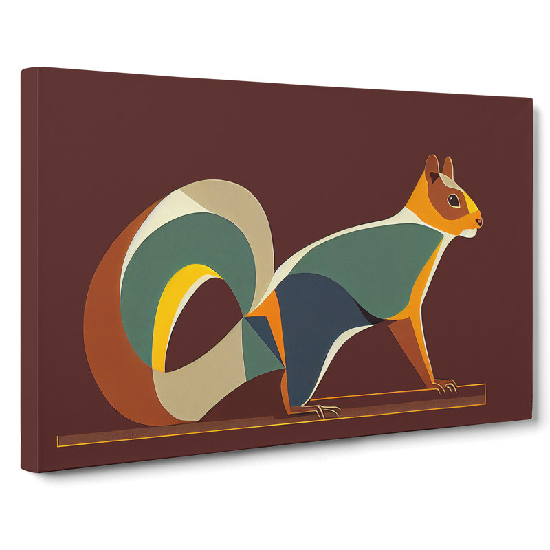 Squirrel In Abstract - Wrapped Canvas, 50cm H x 76cm W x 3cm D