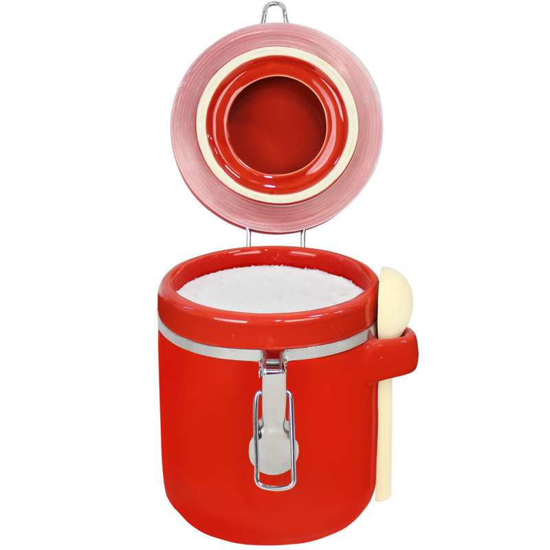 Pot de cuisine hermétique en céramique, H 6 po x l 4 po x P 4 po, Rouge