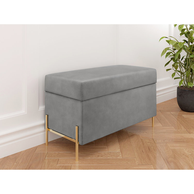 Haberman Velvet Upholstered Storage Bench