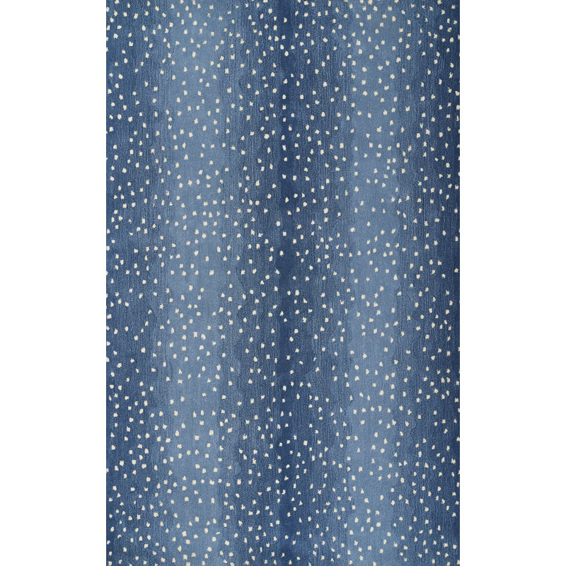 Denim Blue Hand-Tufted Wool Runner Rug