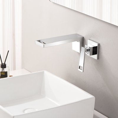 Modern Wall Mount Waterfall Bathroom Sink Faucet,Single Handle Bathroom Vanity Faucets