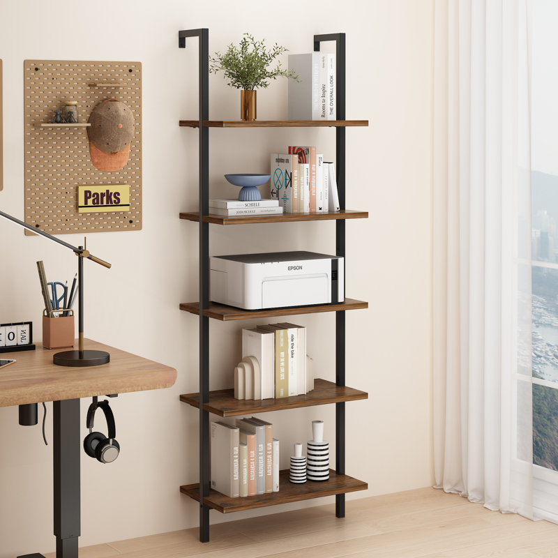 Flythe Ladder Bookcase, Black/Brown