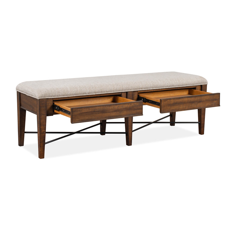 Aronoff Fabric Upholstered Storage Bench, Toasted Nutmeg 