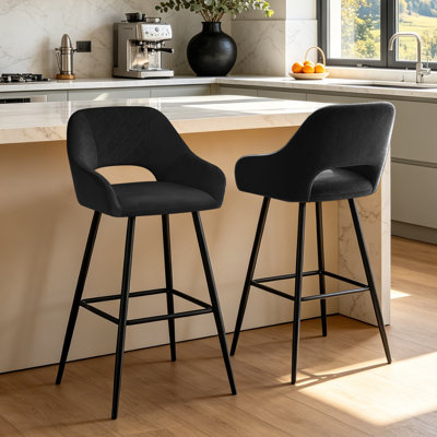 Yes Velvet Bar Stool with Iron Frame
