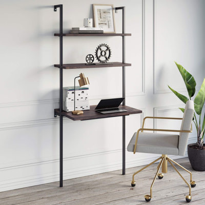 2-Shelf Industrial Wall Mount Ladder Table