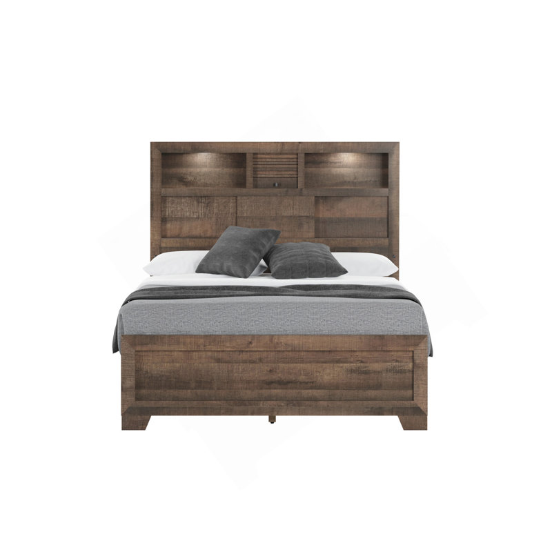 Brown Full Bookcase Bed