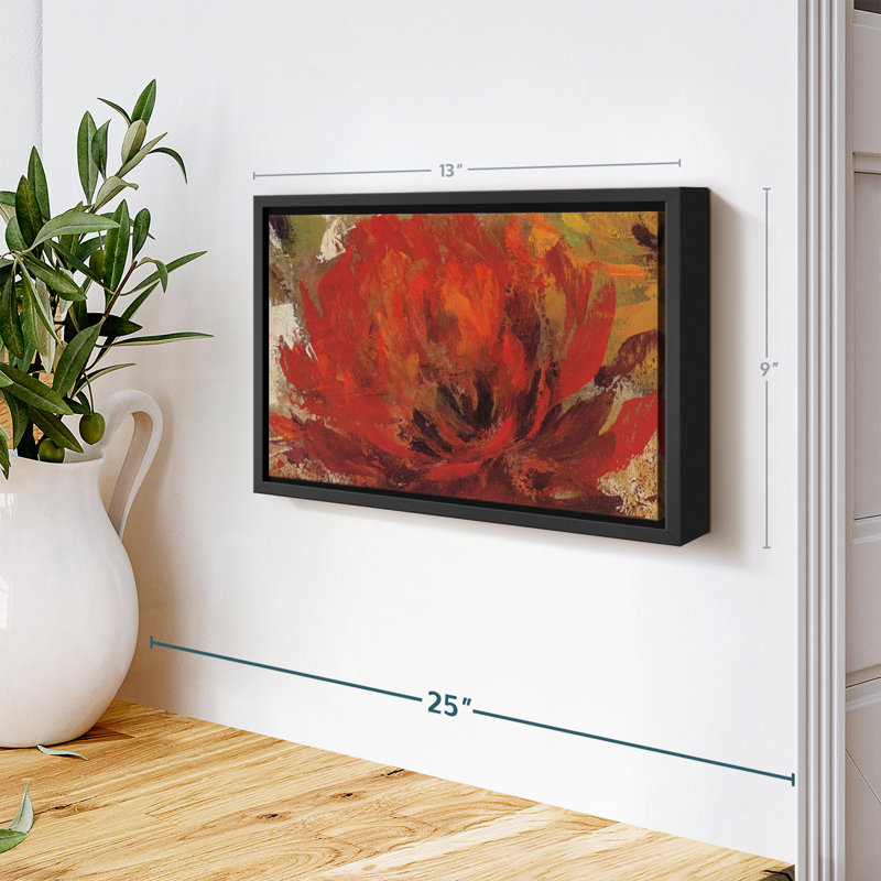 "Fiery Dahlias II, art mural", H 9 po x l 13 po