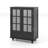 Black Sideboard With Drawer And Compartment, For Living Room, Dining Room - Water Based Painted , Vintage Bronze Handles Modern Double Glass Doors, Hallway, Entryway Shatter Tempered Glass, Smooth-826491622
