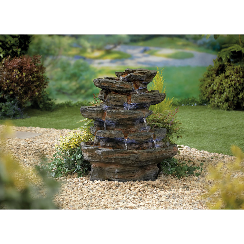 Goslin Easy Fountain Kelkay Solar Red Rock Springs with lights Water Feature