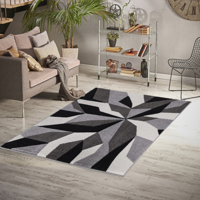 Angeni Machine Woven Grey Indoor Rug