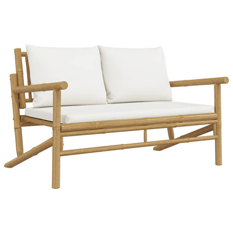 Banc de jardin en bois Aniceto, Blanc crème