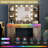 43.7"W Farmhouse Makeup Vanity Desk with Lighted Mirror and Power Outlet, 3 Drawers-762119315-740149963