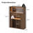 41.3" Tall Arched Accent Storage Cabinet with LED Lights & Glass Sliding Door 