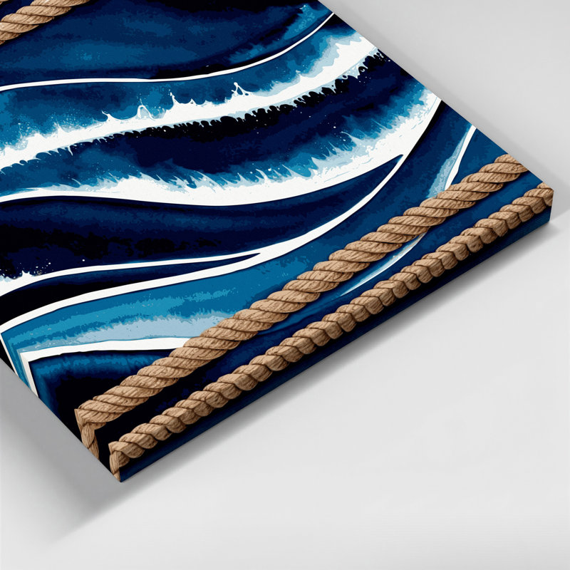 Art nautique sur toile bleu, H 8 po x l 10 po