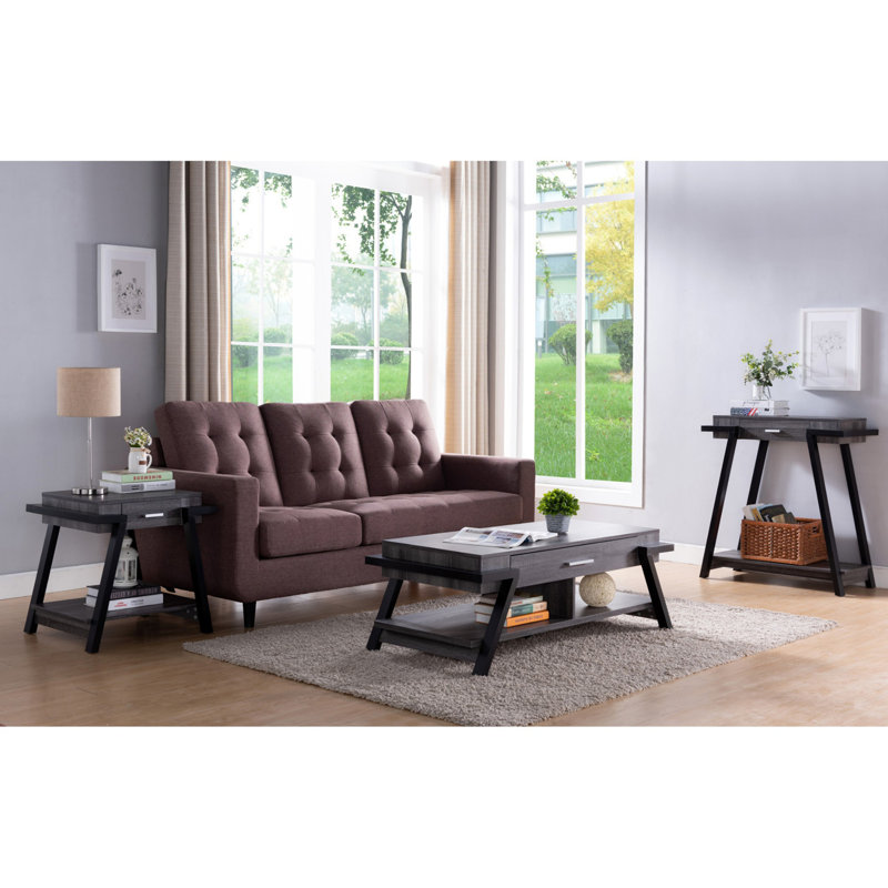 Modern Hallway Display Table with Drawer and Shelves
