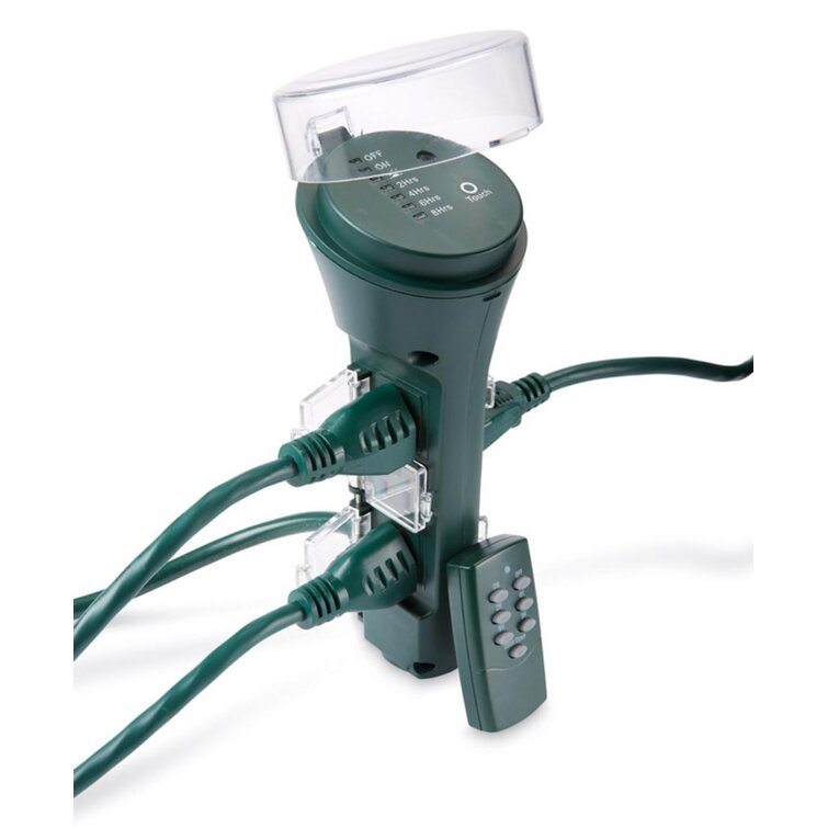 BN-LINK 24 Hour Mechanical Outdoor Multi Socket Timer, 6 Outlet Garden Power Stake