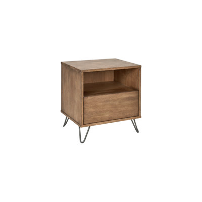 Table de chevet en bois massif à 1 tiroir Allesia