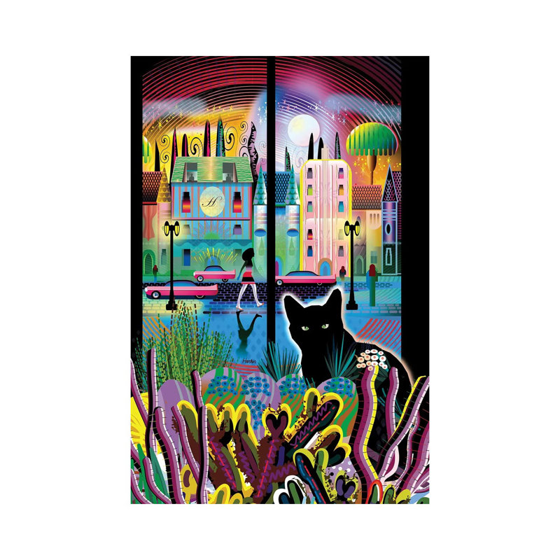Cat Moon Do by Charles Harker - Wrapped Canvas Print, 30.48cm H x 20.32cm W x 1.905cm D