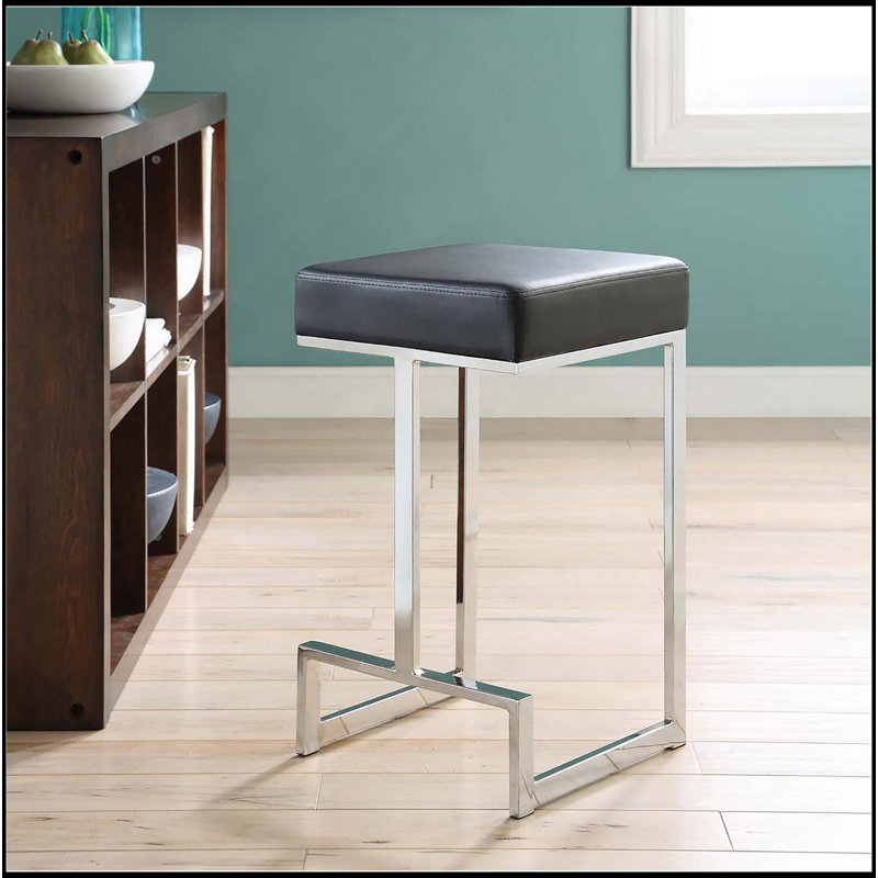 Tabouret rembourré à hauteur de comptoir, Noir