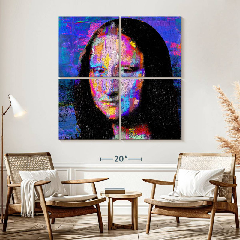 Leisha Mona Lisa électrifiée, H 57 po x l 57 po