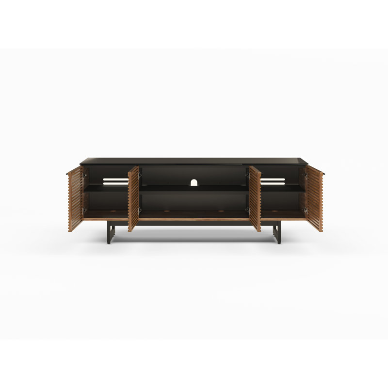 Corridor Unfinished TV Stand for TVs up to 88", Natural Walnut