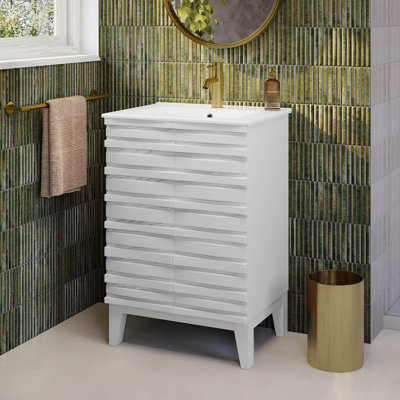 Meuble-lavabo blanc 24 po Cascade