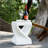 Twisted-Base MGO Side Table with Terrazzo Speckled Finish