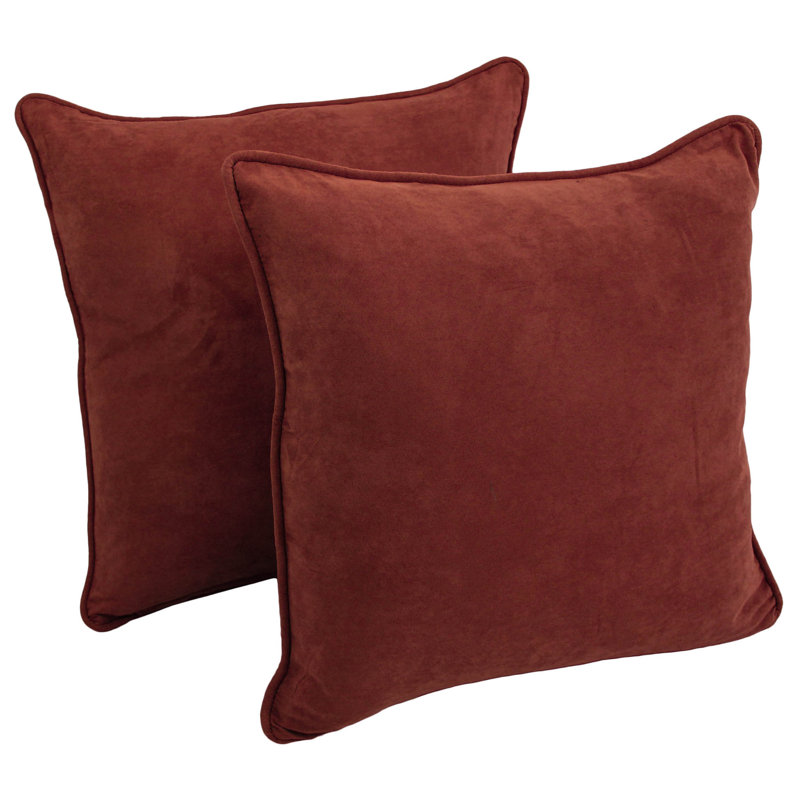 Jacquard Square Microsuede Pillow Cover & Insert, Red Wine