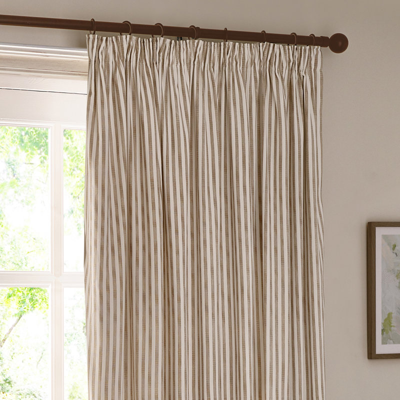 Hebden 100% Cotton Blackout Curtain Panel Pair, 229cm Width x 137cm Drop, Beige