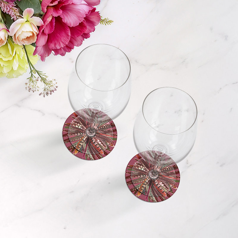 Sous-verres ronds en cuir végétal, Mauve
