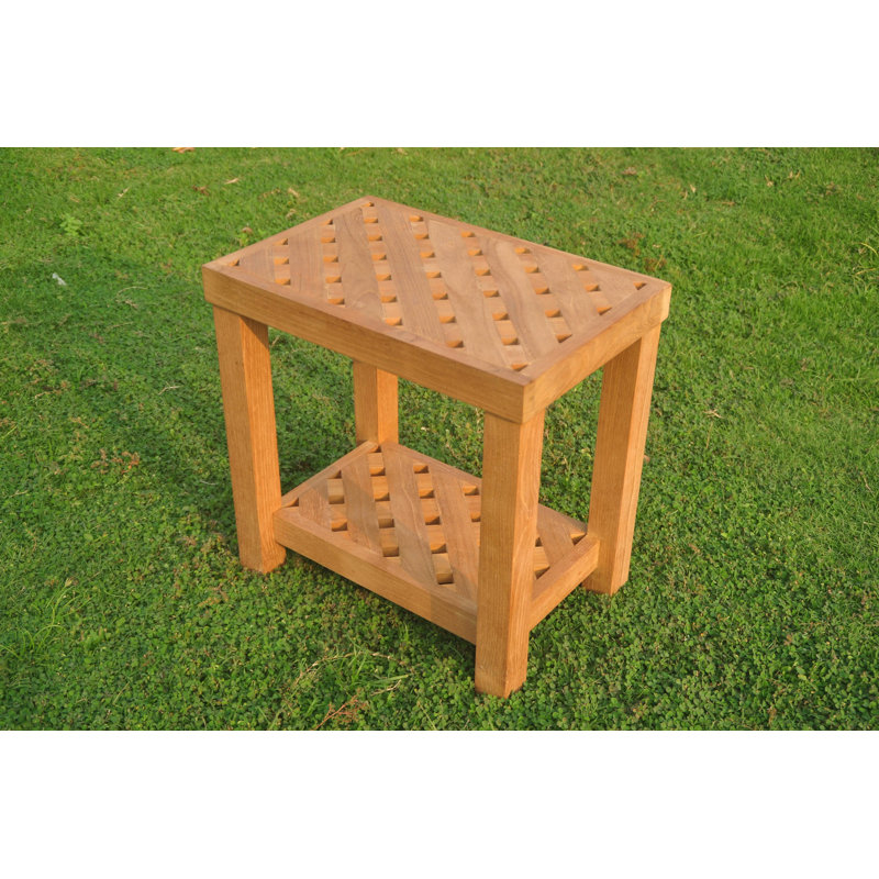 Macaluso Outdoor Square Teak Side Table, 18" H x 12" L x 18" W