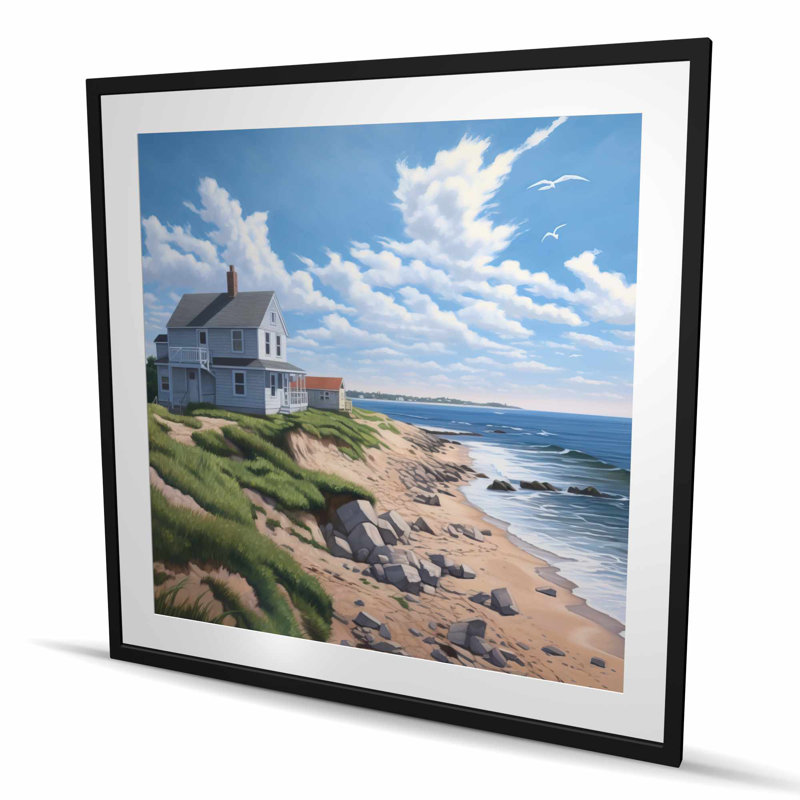 Imprimé mat pour chambre à coucher avec vue sur la mer | Décoration intérieure