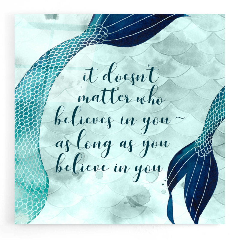 «Mermaid Inspirations II» par Grace Popp, art mural en verre acrylique, H 12 po x l 12 po x P 0,13 po