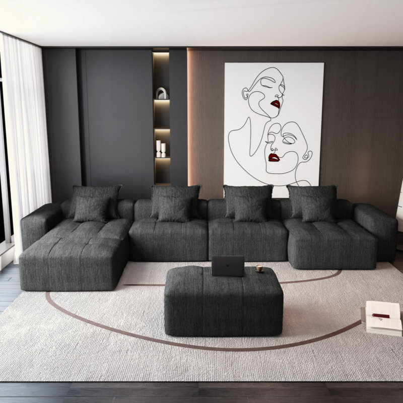 Canapé modulaire surdimensionné Modern, Noir
