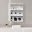 Armoire à pharmacie 24 po x 32 po à fixation murale ou encastrée en métal blanc avec miroir
