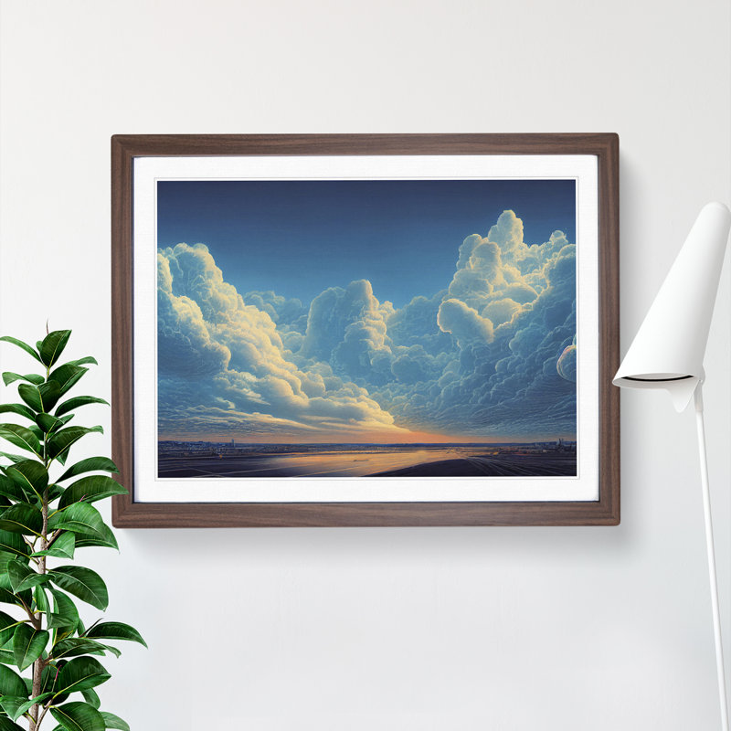 Legendary Clouds - Single Picture Frame Print, 46cm H x 64cm W x 2cm D, Walnut Framed