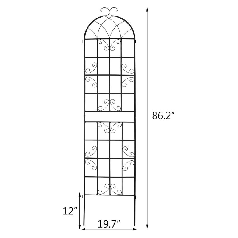 Support durable pour plantes grimpantes - Grillage de jardin pour aménagement extérieur - Cadre décoratif pour fleurs et vignes - Ensemble de 3 pièces