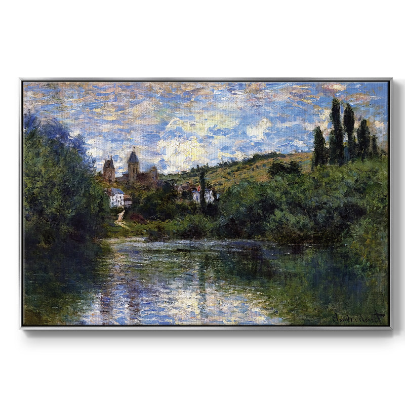 Vue de Vetheuil, 1880, reproduction d'art sur toile, H 25 po x l 37 po x P 2 po, Argent