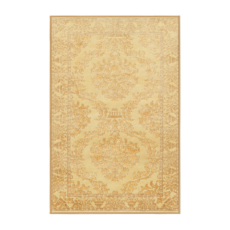 Tapis décoratif beige oriental Reema, Rectangle 5 pi x 8 pi