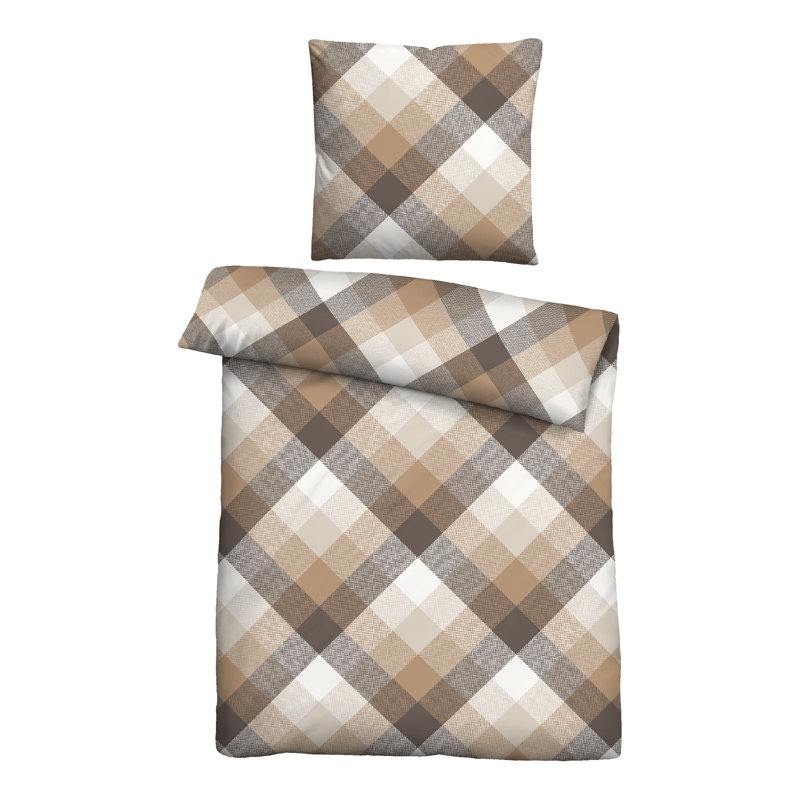 Brown Sateen 77 TC 2 Piece Duvet Cover Set, 135 x 200 cm - 1 Pillowcase (80 x 80 cm)