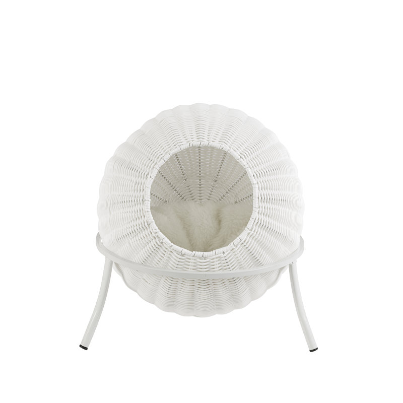 NALA 19.5" Wicker Cat Condo, White
