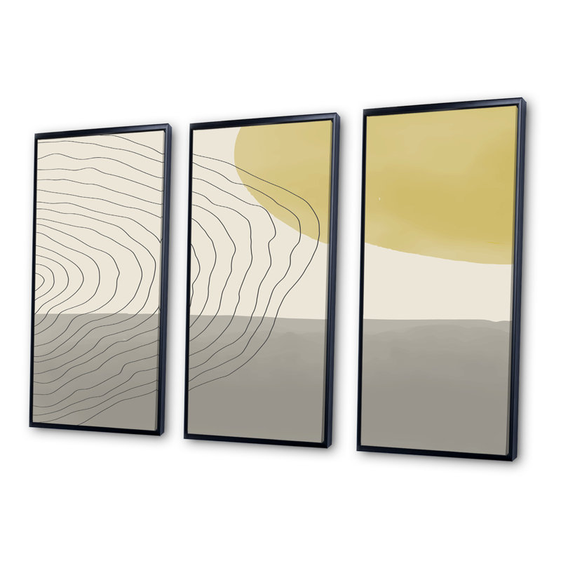 Compositions géométriques minimalistes de formes élémentaires XXXIV - reproduction de cadre photo sur toile 3 pièces