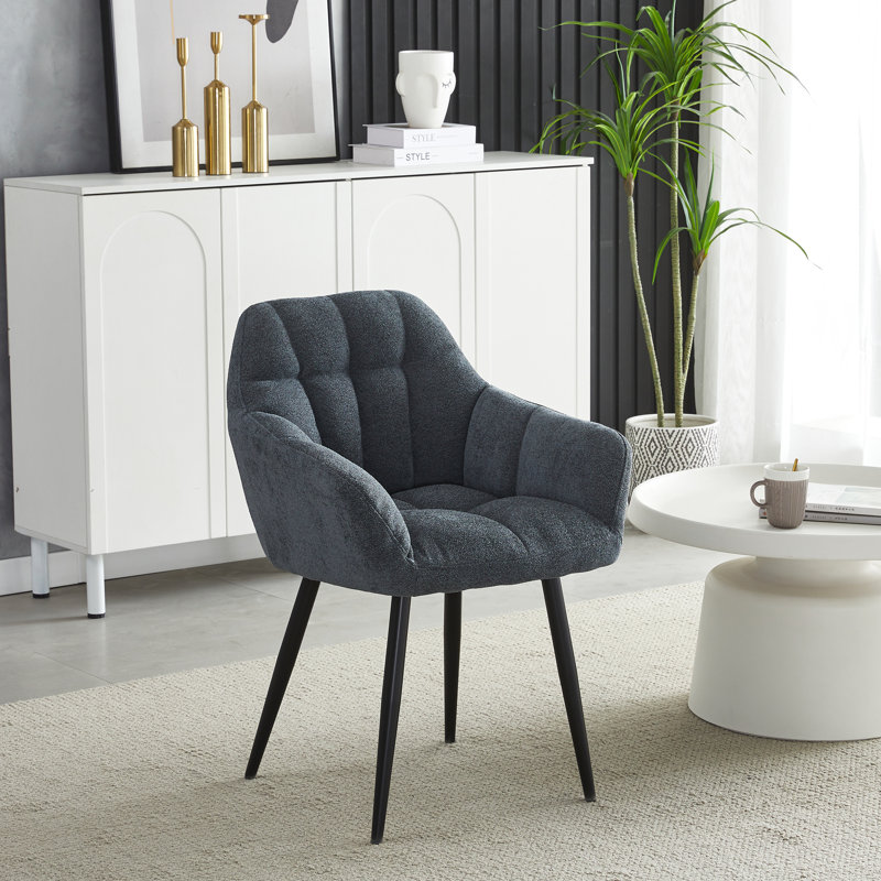 Dining Chairs Fabric Armchair for Living Room Morden Tub Chair with Armrest, Grey