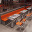Banc rembourré en similicuir de style industriel