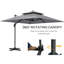 Parasol en porte-à-faux 118,1 po avec manivelle et contrepoids inclus