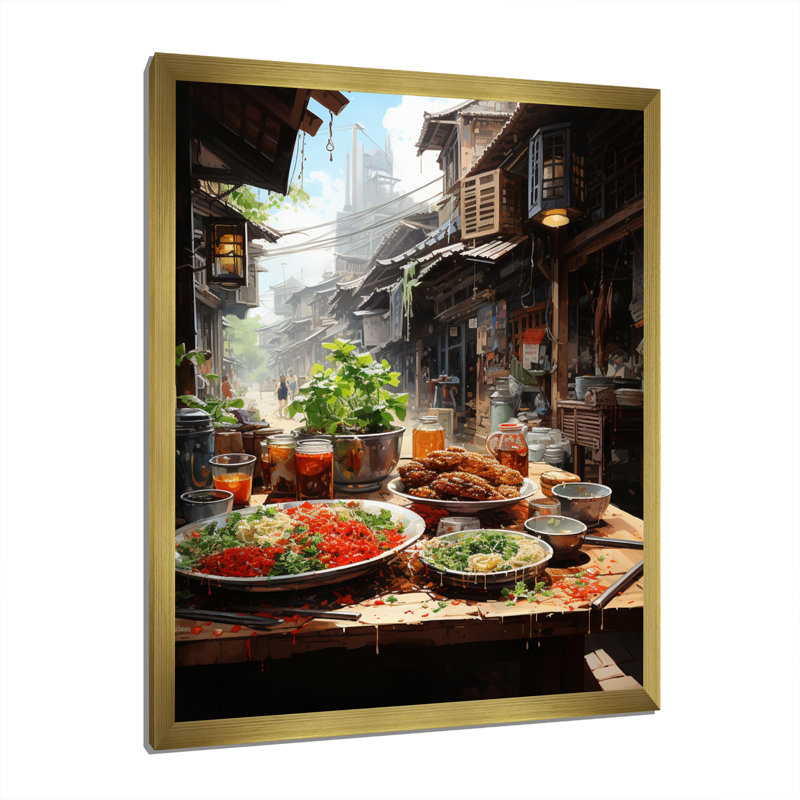Vietnamese Street Food III, Cadre photo doré simple, H 32 po x l 16 po x P 1 po